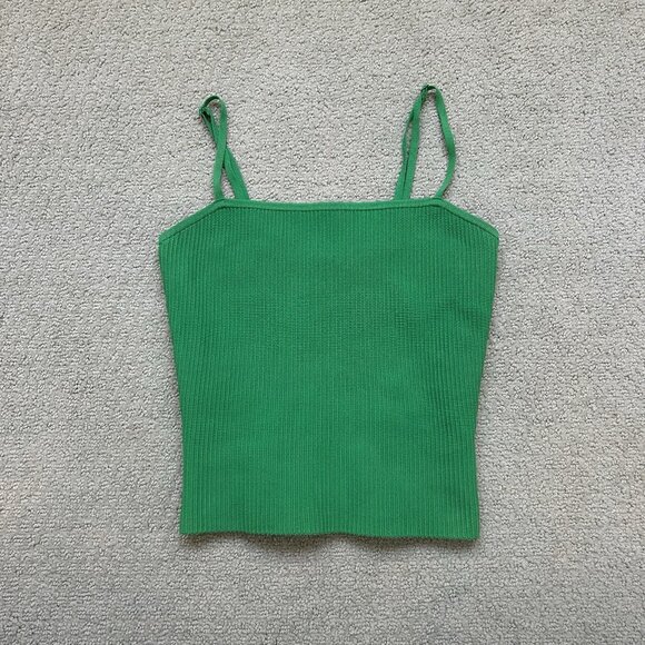 Aritzia Babaton Green Sculpt Knit Tank Womens Size XS Sleeveless Spaghetti strap - Picture 1 of 9
